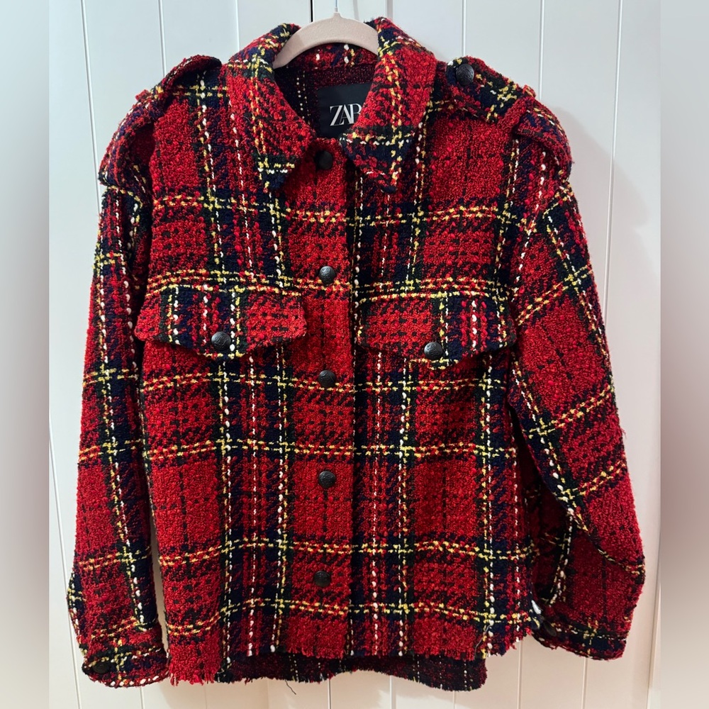 Zara Red Plaid Shacket